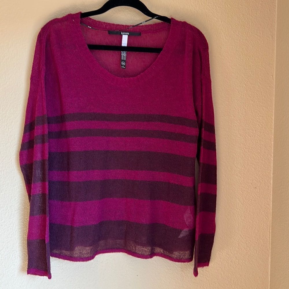 Kensie plumb striped sweater XL‎